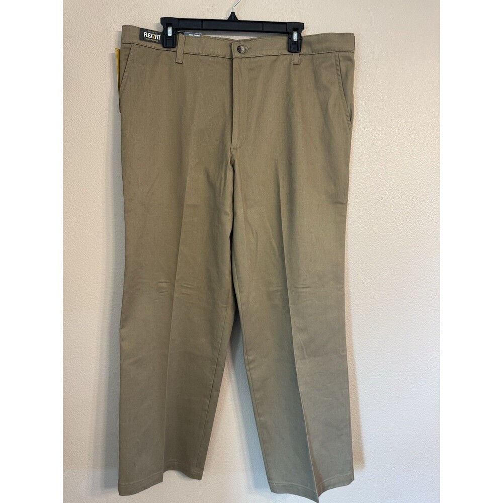 Lee Total Freedom Straight Fit Khaki Pants Men Stretch No Iron Flat Front 38x30